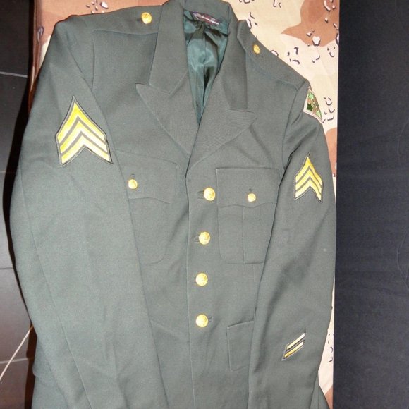 sz39R DEROSSI & SON SERGE AG-489 CLASS A DRESS GREEN ARMY UNIFORM JACKET LD 2476